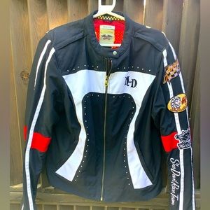HARLEY DAVIDSON 1W Sturgis 💋 Joyride She Devil Race Team Jacket 1W 💋 EUC